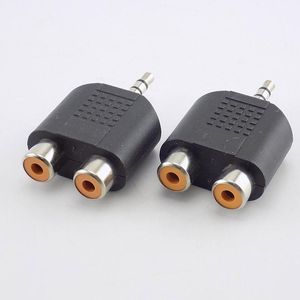 Inne akcesoria oświetleniowe 1PCS 3,5 mm wtyczka samca do 2 RCA żeńska Aux adapter aux y