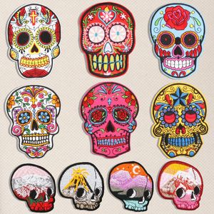 Notions Skull Patches Sugar Skull Embroidery Sew on Appliques Ghost Head Cloth Chest Sticker with Day of The Dead Badges for Free DIY Decoration Hoodies Jackets Jeans