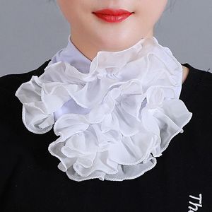 Korean Floral Chiffon Neck Guard False Collar Hedging Scarf Summer Women Ice Silk Protect Cervical Elastic Bib Headneck P51