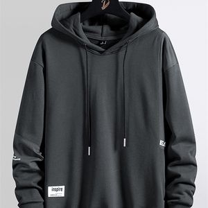 Marca Preto Cinza Cinza Basic Hoodie Homens Streetwear Carta Hip Hop Pulôver Sueter Macho Oculto Algodão Hoodies Grande Tamanho 220402