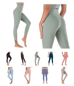 LU Yoga-Hose für Damen, hohe Leggings für Damen, nicht durchsichtig, hohe Taille, Bauchkontrolle, Leggings für Workout, Laufen, butterweich