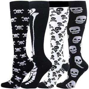 Мужские носки Sport Halloween Skull Skul Compression Nock High Men Women Chaussette de Medias