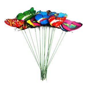 Decorações de jardim 7 cm simulação borboleta inserção decoração de jardinagem arranjo de flores decoração de floresta PVC borboletas à prova d' água 20220512 D3