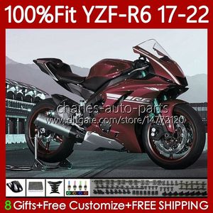 Carene iniezione per YAMAHA YZF600 YZF R6 R 6 600 CC YZFR6 17 18 19 2020 2021 2022 Corpo 119No.202 YZF-R6 Wine Red 2017-2022 YZF-600 2017 2018 2019 20 21 22 Carrozzeria OEM