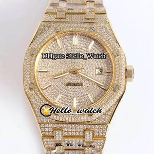 TWF Yeni 15202BC.ZZ.1241bc.01 A3120 Otomatik Erkek İzle Sopa Mark Gypsophila Dial İki Ton 18 K Sarı Altın Diamonds Bilezik Hello_Watch