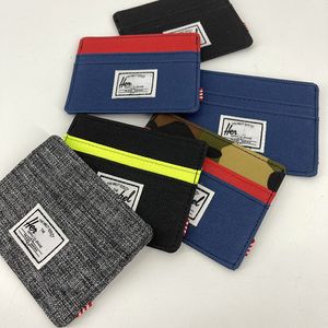 Di alta qualità per uomo e donna Canvas Fashion Classic Men Mini Bank Card Portafoglio piccolo Portafoglio ultra sottile Porta carte