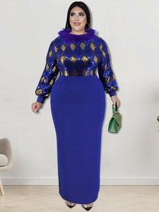 Plus -Size -Kleider 5xl für Frauenkleidung Robe Sommer Herbst Paillons Patchwork lässig Oversize Maxi Kleider vestidosplus