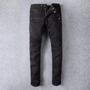 2022 män jeans nya modemän stylist blå jeans mager rippade förstörda stretch smala jean för man designer svart fit hopp true byxor med hål