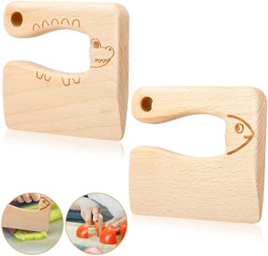 Wooden Kids Cutter Cute Shape Kitchen Tool For Cutting Veggies Cooking Tools For Children Safe Kitchen Cutting Toy DIY Tool