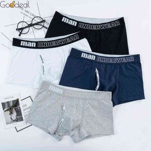 Goodeal Boxer Uomo Intimo Uomo Mutande di cotone Maschile Mutandine pure Solido Biancheria intima di alta qualità Comodi pantaloncini di seta di ghiaccio G220419