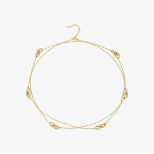 enfashion Geometric Hollow Necklace Chokerネックレス女性ゴールドカラーステンレススチールロングネックレス