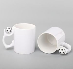 11oz sublimering av tom vit keramisk mugg med handtag DIY fotbolls -världscup mugg termisk överföring dricka flaska kaffetumbler kreativa gåvor b6