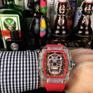 Titta på RichAmill Date Luxury Mens Mechanical Watch RMS052 Hela automatisk rörelse Sapphire Mirror Rubber Watchband Swiss Armtur
