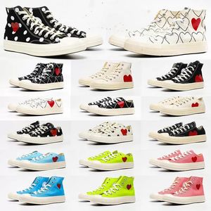 Mens Commes play Chuck 1970 Casual Shoes CDG Tayler1970S canvas shoe Vulcanized Sneakers Skateboarding street shoes Big eyes red heart shape Womens low high sneaker