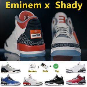 Мужские баскетбольные туфли eminem x Shady Black Cat Racer Blue Fire Red Cool Grey Green Green Fragment Laser Orange White Cement Trainers