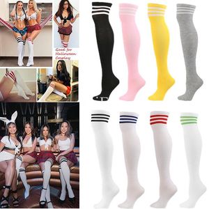 Men's Socks Compression Thigh High Stripe Long Sexy Club Party Women Over Knee Stockings Girls Warm Gym SocksMen's