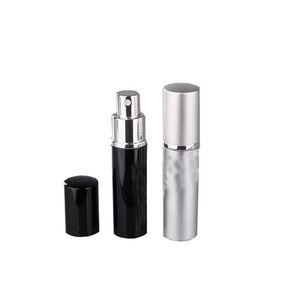 10ml svart / silver parfymflaska resa parfymautomizer aluminium parfymflaskor påfyllningsbar pump spray små bärbara hem dofter