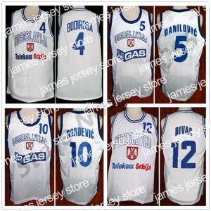 New 4 Dejan Bodiroga Basketball Jerseys 5 Predrag Sasha Danilovic 10 Aleksandar Djordjevic retro12 Vlade Divac Jugoslavija Yugoslavia Retro Mens