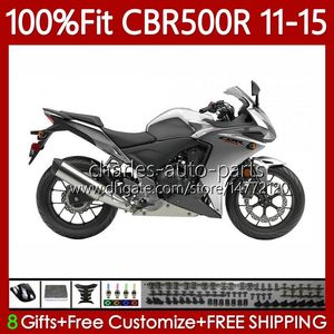 OEM Fairings Kit For HONDA CBR 500 R CC 500R RR 2011 2012 2013 2014 2015 Grey black Body 126No.73 CBR500RR CBR500 RR 11-15 CBR500R 11 12 13 14 15 Injection mold Bodywork