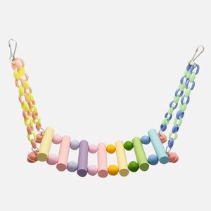 Birds Pets Bird Supplies Hanging Colorful Balls Climbing Toy 1 Pcs Parrots Ladders With Natural Wood Bird Toys