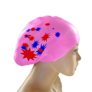 Czapka kobiety silikonowe długie włosy duże, duże wodoodporne kapelusz pływacki dla damskiej kubka na uszach chroń elastyczne czapki pływackie 220621