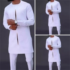 Afrikanische Männer Dashiki Langarm Hemd Hosen Set Herren 2 Stück Outfit Anzug Traditionelle Männliche Kleidung T-shirt Hose Anzüge 220719