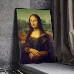 Leonardo Da Vinci Mona Lisa Beroemde Stampa su tela Schilderij Nordic Muur Foto Voor Woonkamer Home Decoration Frameloze