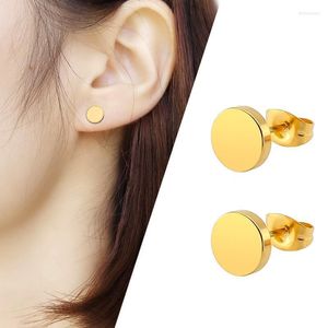 Stud 1 paio in acciaio inossidabile a forma di chiusura a farfalla Push Orecchini neri Trendy Round Punk Ear Studs Donna Uomo Moni22