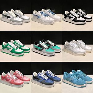 Wholesale womens olive green shoes resale online - Top Quality Bapestas Baped Sta Low Casual Shoes Mens Womens Fashion Sk8 Sneakers Black White Panda Pink Olive Green Suede Brown Cool Grey Orange Designer Trainers