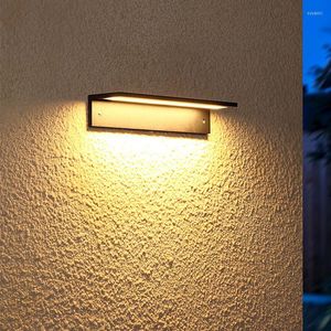 실외 벽 램프 LED 조명 현대 검은 외부 도어 번호 안뜰 정면 현관 IP65 방수 램프