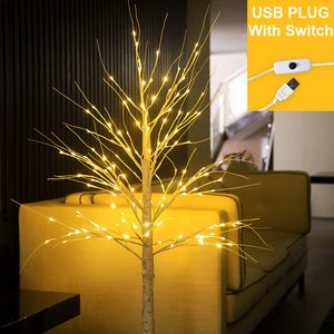 90 cm di altezza LED Birch Tree Light 60 LED USB azionato con interruttore LED Landscape Light Decor per Home Party Wedding Christmas D20 201028