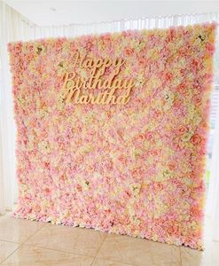 装飾的な花の花輪高品質の花の壁40x60cmシルクローズウェディングパーティーショップモールの背景装飾デコ