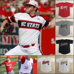 Xflsp anpassade nc state wolfpack ncaa college baseball stitched tröjor något namn något nummer 4 Dennis Smith Jr alla sys broderade tröjor topp quali