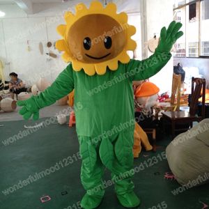 Julsol Flower Mascot Costumes Högkvalitativ tecknad karaktärutrustning Suit Halloween Outdoor Theme Party vuxna unisex klänning