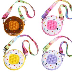 Pop Shoulder Bag Gel de sílice Fidget Toys Hamburguesa Bolsos Monedero para niños Niñas Mujeres