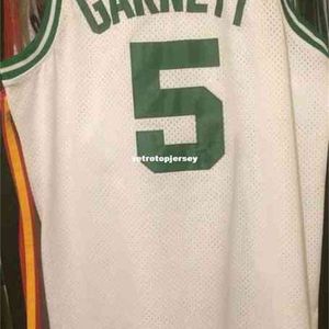 Kevin Garnett White Home Men Jersey #5 Stitched Basketball Jerseys