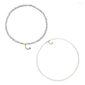 Cadenas Joyas de moda europea y americana Elegantes Collares de perlas de agua dulce irregulares Collar de temperamento D5QBchains