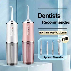 Irrigatore orale dentale Acqua Flosser Macchina portatile per la pulizia dei denti 220ml Scaler USB per 220513