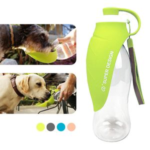 580 ml Compappible Pet Dog Bottle Bottle Water Bowl Silicone Portable Dispenser Travel Feeder Cat Y200917