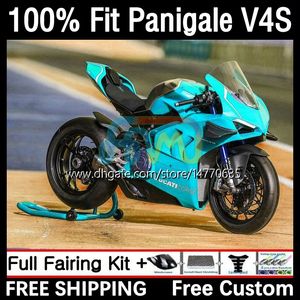 OEM Fairings For DUCATI Panigale V 4 V4 S R V4S V4R 18-21 Body Kit 1DH.72 Street Fighter V4-S V4-R V-4S 2018 2019 2020 2021 V-4R 18 19 20 21 Injection Mold Bodywork gloss cyan