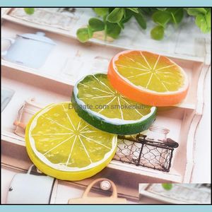 Decorative Flowers Wreaths Festive Party Supplies Home Garden Drop Delivery 2021 15 Artificial Fruit Slices Orange Lime Prop Lifelike 4N1I