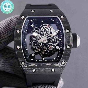 Uhr Designer Luxus Mechanische Uhren Richa Milles Business Freizeit Rm055 Vollautomatische Uhr Carbon Fiber Case Tape Herren Swiss Movem