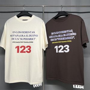 T-shirty męskie 2022ss RRR123 T Shirt mężczyźni kobiety moda główna ulica T-Shirt bufiasty nadruk listowy top Tee ładny sprany ciężki materiał z krótkim rękawemMe