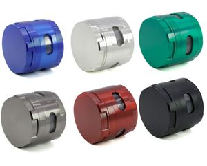 The latest 63X52mm Smoke grinder four -layer zinc alloy opening window grinding device choices support custom LOGO