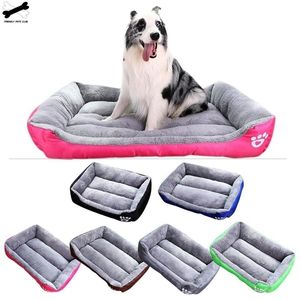 Dog Bed Pet Products Paw Print Kennel för små medelstora stora hundar valp bo mjukt varmt kattvattentät hus y200330