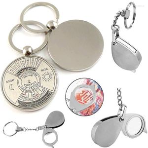 Keychains Metal Keychain Chain Fashion Dobring Pocket 8x Lensagem Eyes Line Glass Lente Lente Gream do Ring Fred22