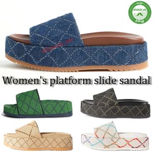 Nuevo Diseñador de lujo Sandalias Hombres Mujeres Diapositivas Zapatillas Plataforma Perforar Clásico Floral Brocado Goma Pisos Zapatos Chanclas Zapatillas Mocasines