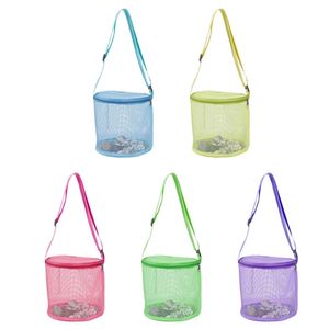 Borsa a rete colorata per la collezione di giocattoli da spiaggia Spalla da bagno per giochi di sabbia all'aperto Accessori per ragazze per bambini 220715