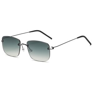 Óculos de sol Marca de luxo Fashion Square Rimless Retangle Glasses Sunglasses Tintado Eyewear Eques