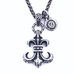 NY RETRO IRIS SCOUTFLUMER PENDANT NECKLABE TITANIUM STEEL HÄREN TREND Personlighet Hip-Hop Niche Street All-Match Jewelry